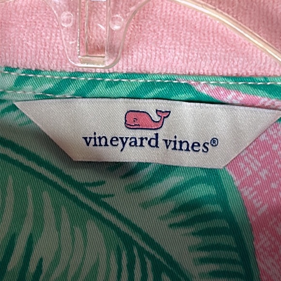 Vineyard Vines Banana Leaf Terry Relaxed Shep Shirt Pink Green Size Large - Picture 6 of 12